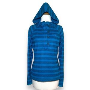 The North Face Crescent Sunshine Women's Blue Fleece Sweatshirt Hoodie Size S